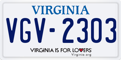 VA license plate VGV2303