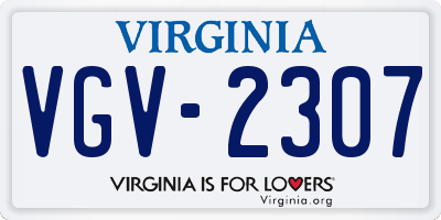 VA license plate VGV2307