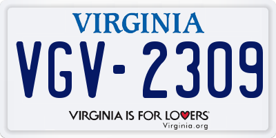 VA license plate VGV2309