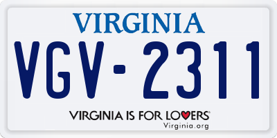 VA license plate VGV2311