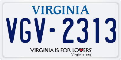 VA license plate VGV2313