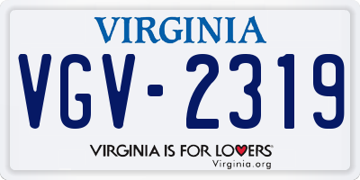 VA license plate VGV2319