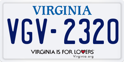 VA license plate VGV2320