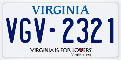 VA license plate VGV2321