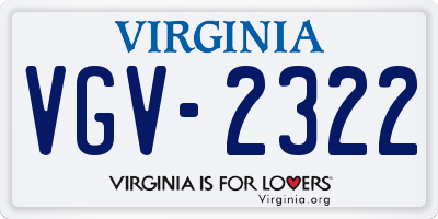 VA license plate VGV2322