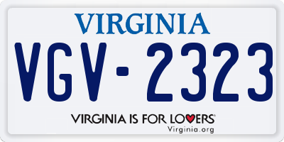 VA license plate VGV2323