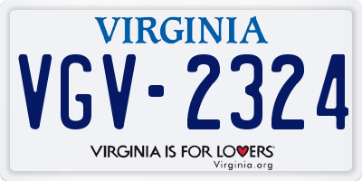 VA license plate VGV2324