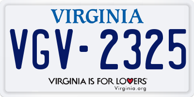 VA license plate VGV2325
