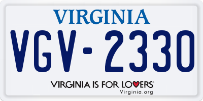 VA license plate VGV2330