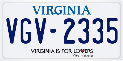 VA license plate VGV2335