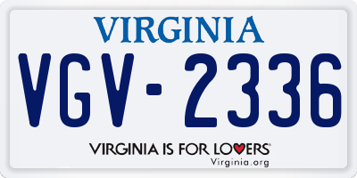 VA license plate VGV2336
