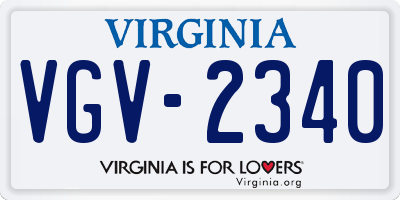 VA license plate VGV2340