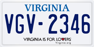 VA license plate VGV2346