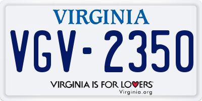 VA license plate VGV2350