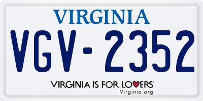 VA license plate VGV2352