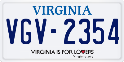 VA license plate VGV2354