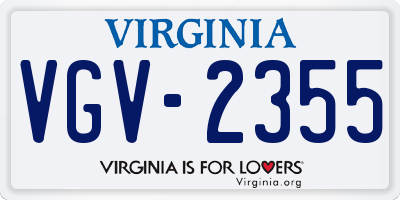 VA license plate VGV2355