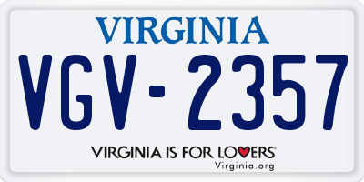 VA license plate VGV2357