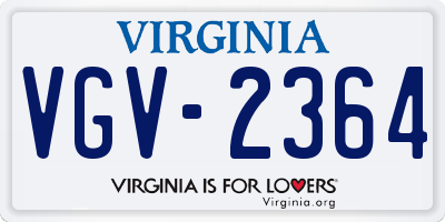 VA license plate VGV2364