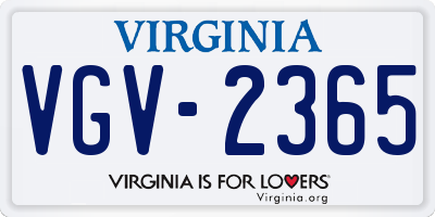 VA license plate VGV2365