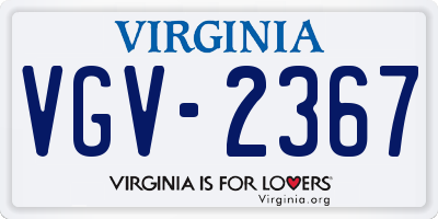 VA license plate VGV2367