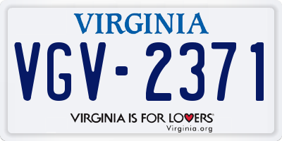VA license plate VGV2371