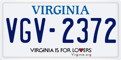 VA license plate VGV2372