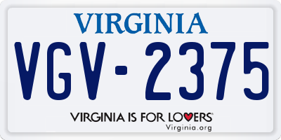 VA license plate VGV2375