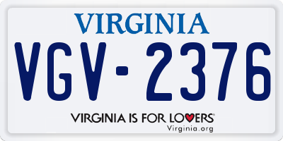 VA license plate VGV2376