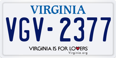 VA license plate VGV2377