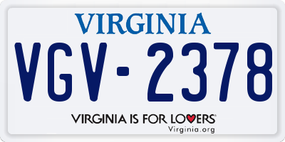 VA license plate VGV2378