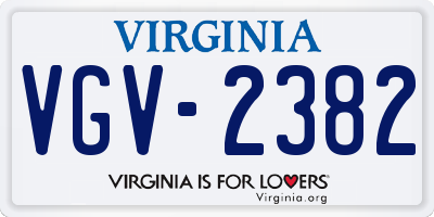 VA license plate VGV2382