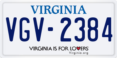 VA license plate VGV2384