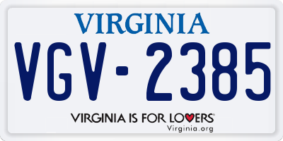 VA license plate VGV2385