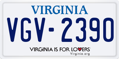 VA license plate VGV2390