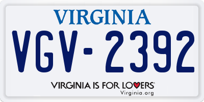 VA license plate VGV2392
