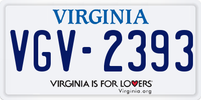 VA license plate VGV2393