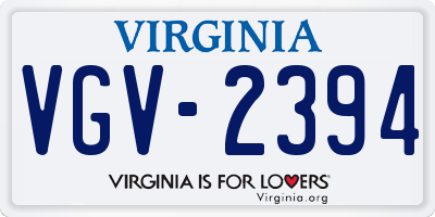 VA license plate VGV2394