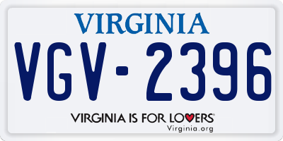 VA license plate VGV2396