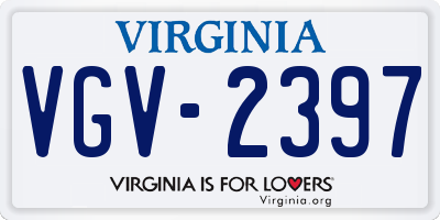 VA license plate VGV2397