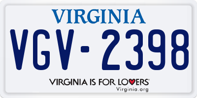 VA license plate VGV2398