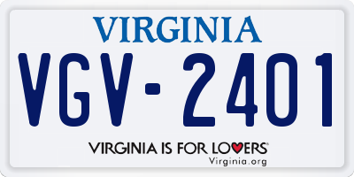 VA license plate VGV2401