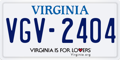 VA license plate VGV2404
