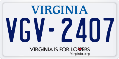 VA license plate VGV2407