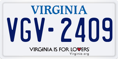VA license plate VGV2409