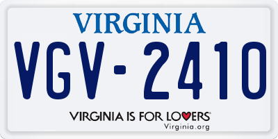 VA license plate VGV2410