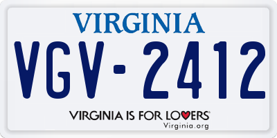 VA license plate VGV2412