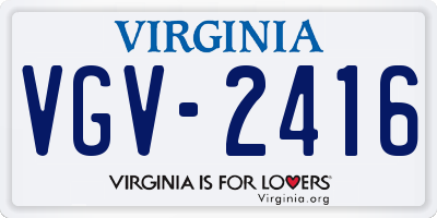 VA license plate VGV2416