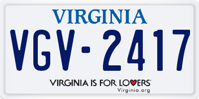 VA license plate VGV2417