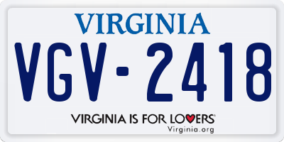VA license plate VGV2418